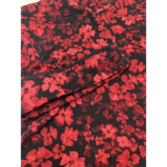 Vera Wang 2 piece womens xl Pj Soft Polyester 3/4 Sleeve Red Floral          791 - Picture 3 of 15